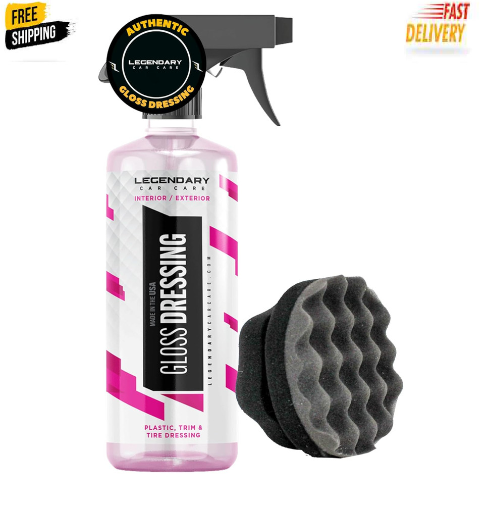 Legendary Gloss Dressing with Applicator 16oz - Tire Shine Spray & Plastic Resto
