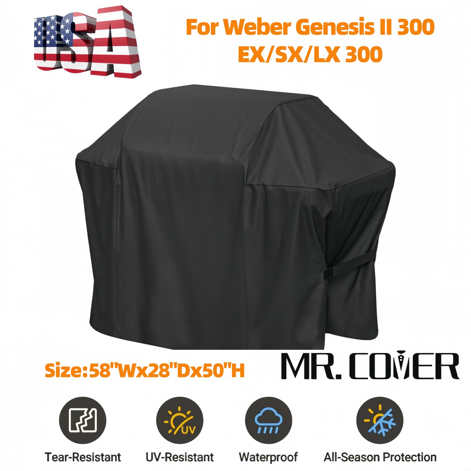 7130 Grill Cover For Weber Genesis II & Genesis 300 Series Gas Grills 58 inch gallery