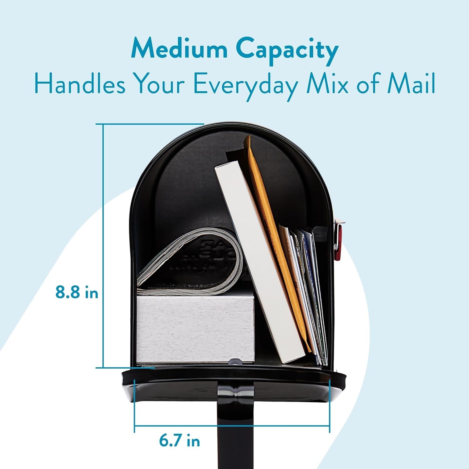Mailbox to Go Kit - Medium Black Galvanized Steel Mailbox with Post gallery