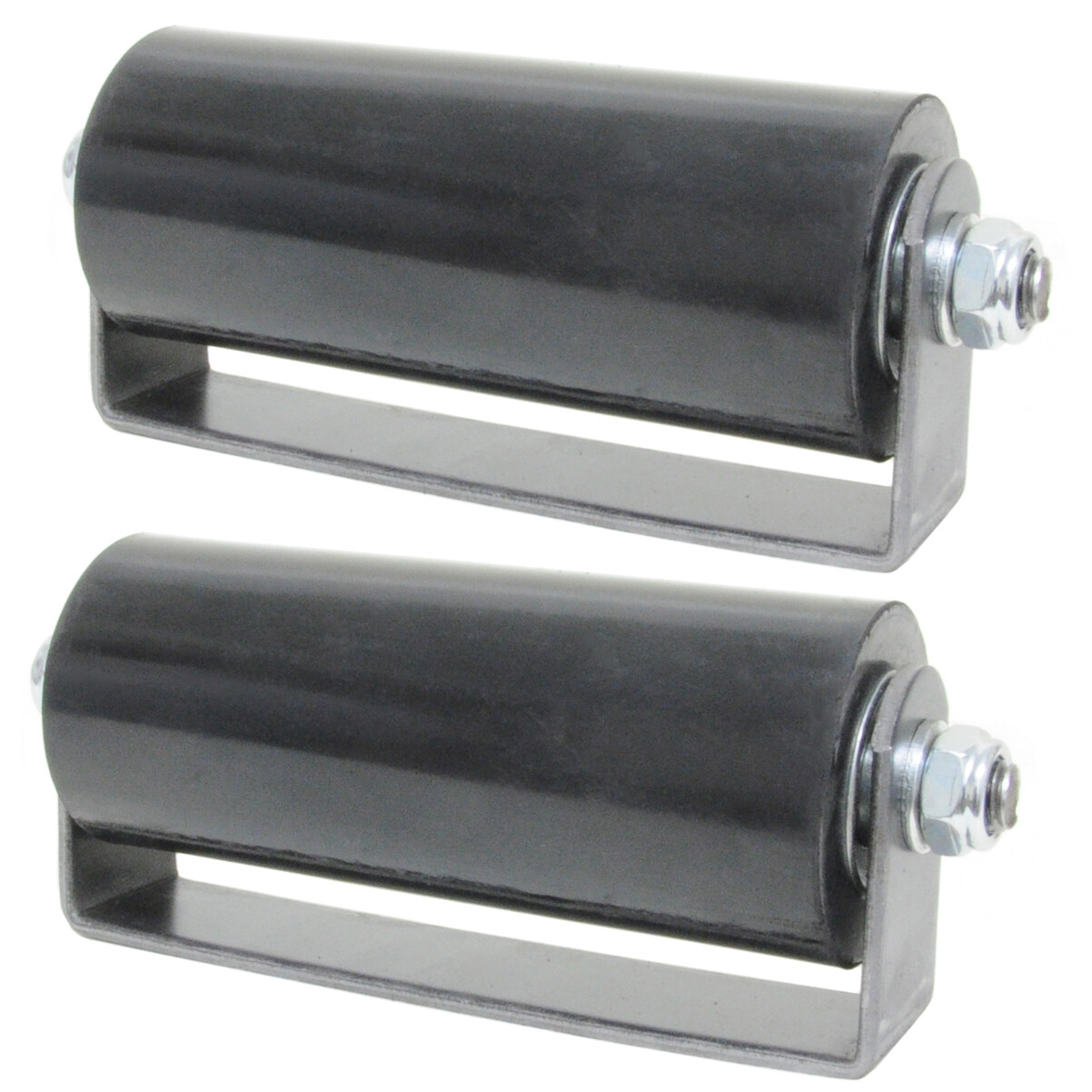 6" Sliding Gate Guide Roller Hard Rubber Roller With Removable Axle Bolt Pair gallery