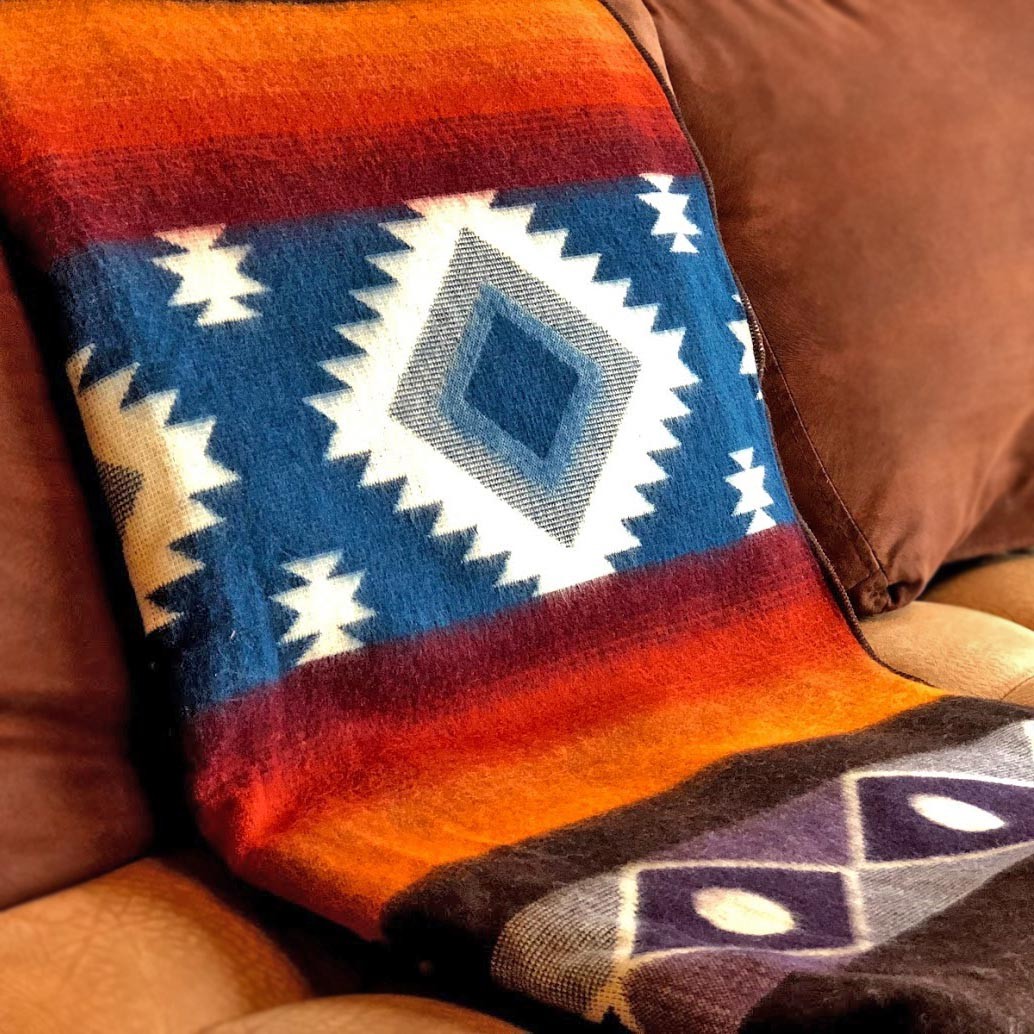 Extra Large Soft & Warm ALPACA Wool Blanket Andean Southwest Pattern 75x90 in gallery