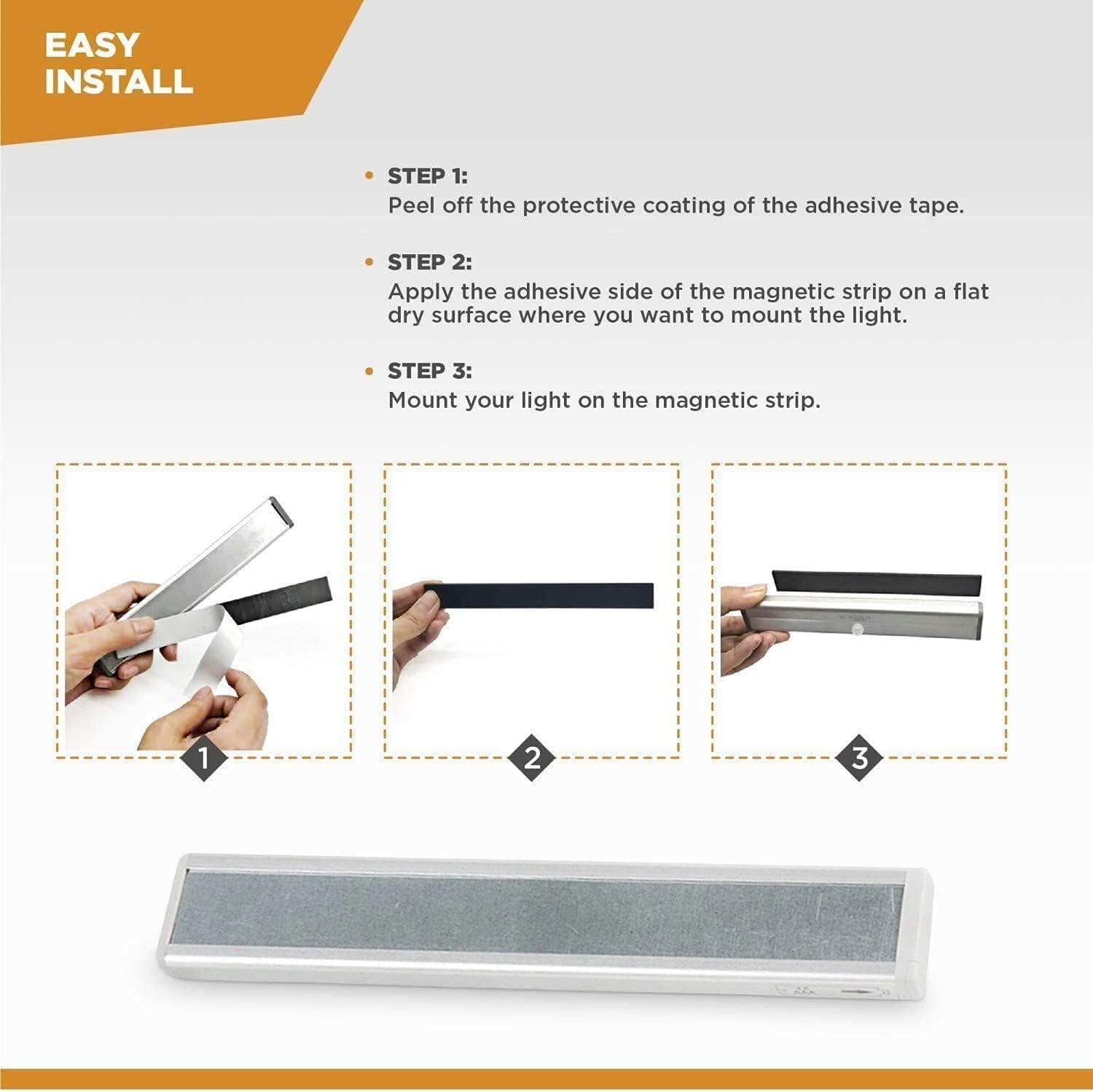 Under Cabinet Lights, 10 LED Motion Sensor Closet Lights, Wireless - 4 Pack gallery