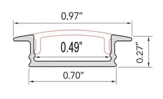 1/2" Recessed Mount Channel for LED Tape Lighting – Low-Profile Design gallery
