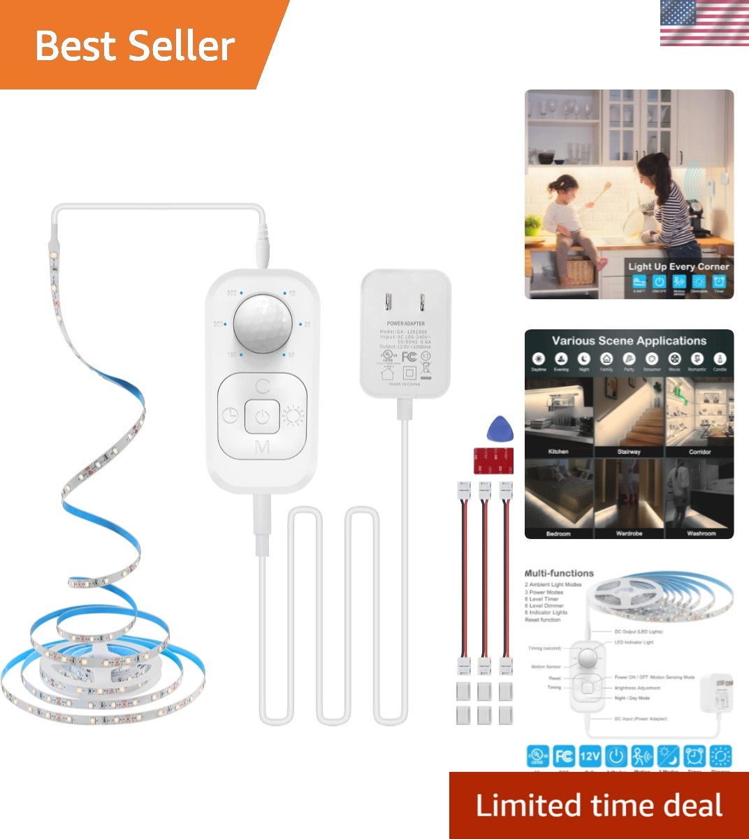 Plug-in Dimmable Motion Sensor LED Strip - Versatile Indoor Lighting for Home gallery