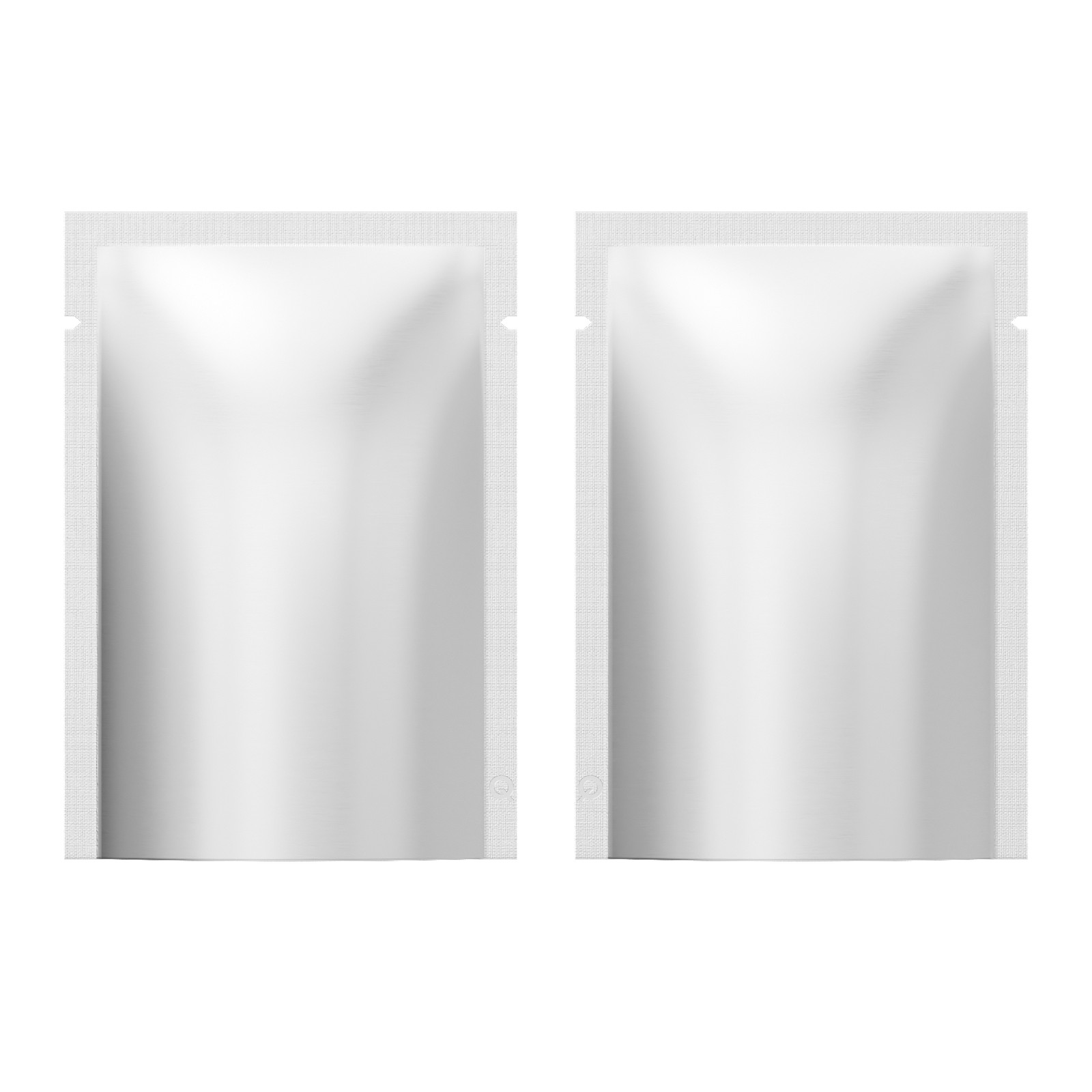 Double-Sided Matte Silver Travel Size Open Fill Heat Sealable Sample Pack Bags gallery