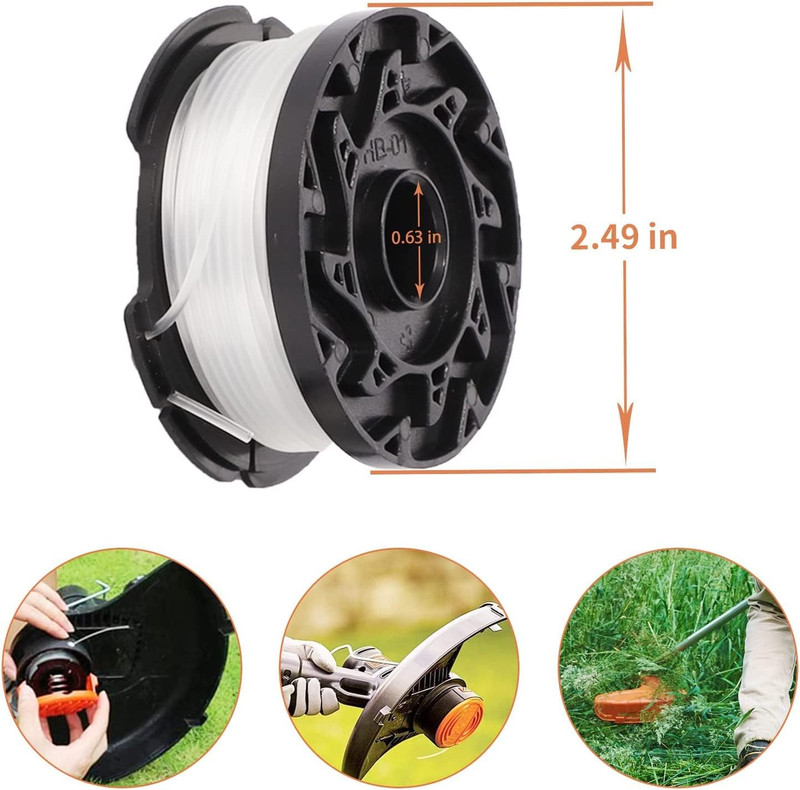 Trimmer Line Spool for Black and Decker AF-100 6 Spools 1 Cap gallery