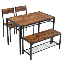 Dining Table Set for 4 Kitchen Table with 2 Chairs A Bench Bar Pub Apartment