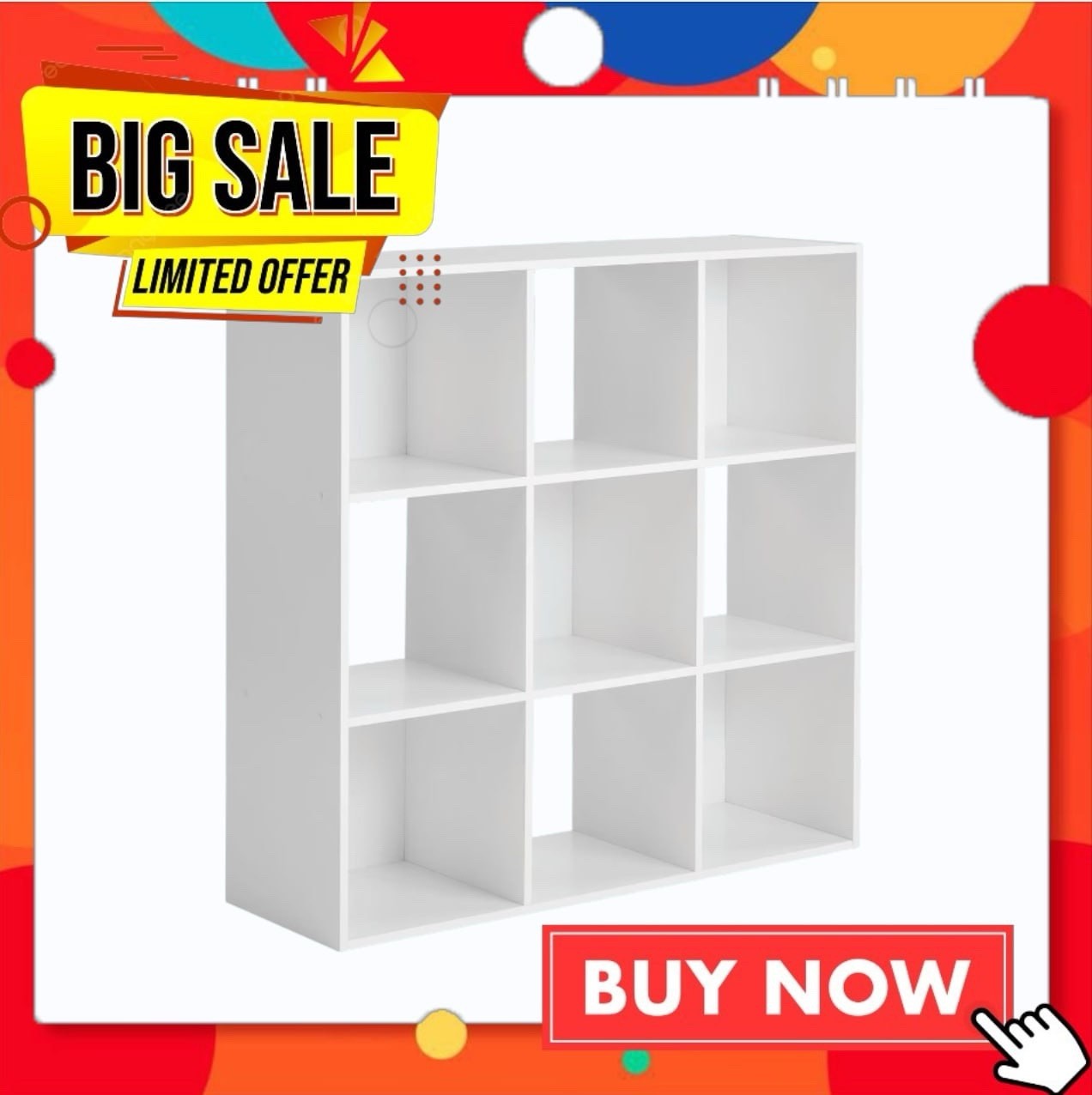 Mainstays 9 Cube Storage Organizer, White gallery