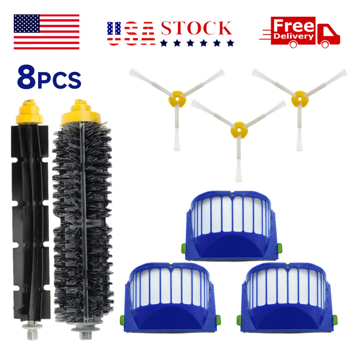 Replacement Parts Kit For iRobot Roomba 600 Series Vacuum Filter Brush Cleaner gallery