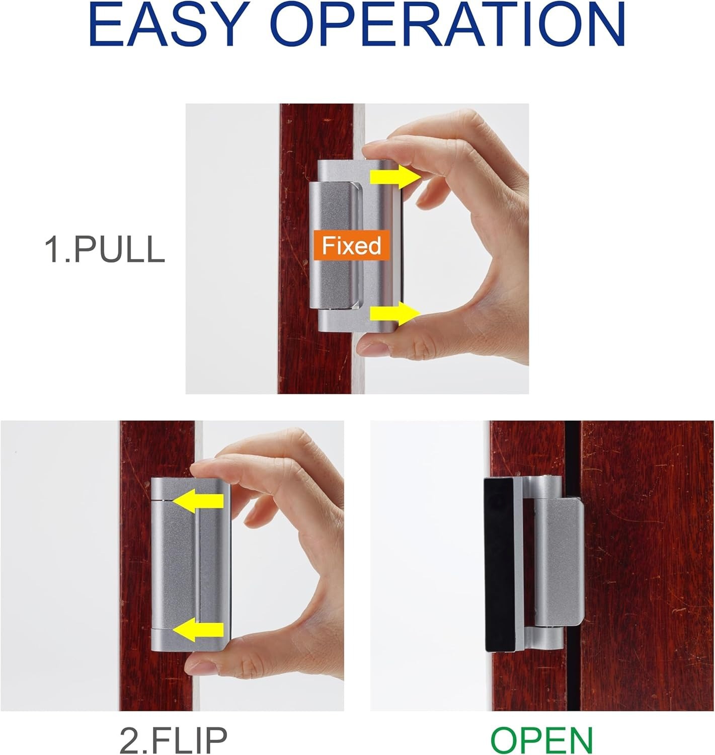 2 Pack Home Security Door Reinforcement Lock 800lbs Heavy Duty Childproof gallery