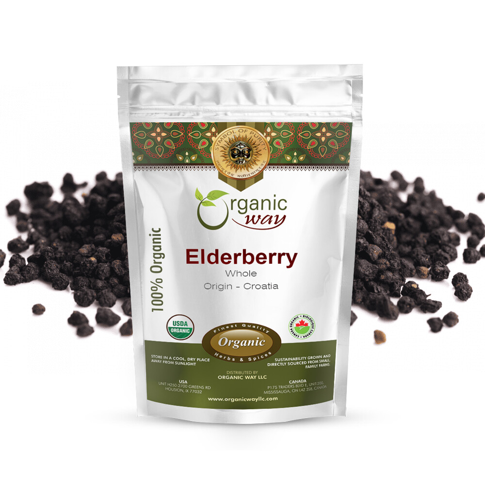Organic Way Dried Elderberry Whole - Organic, Kosher & USDA Certified gallery