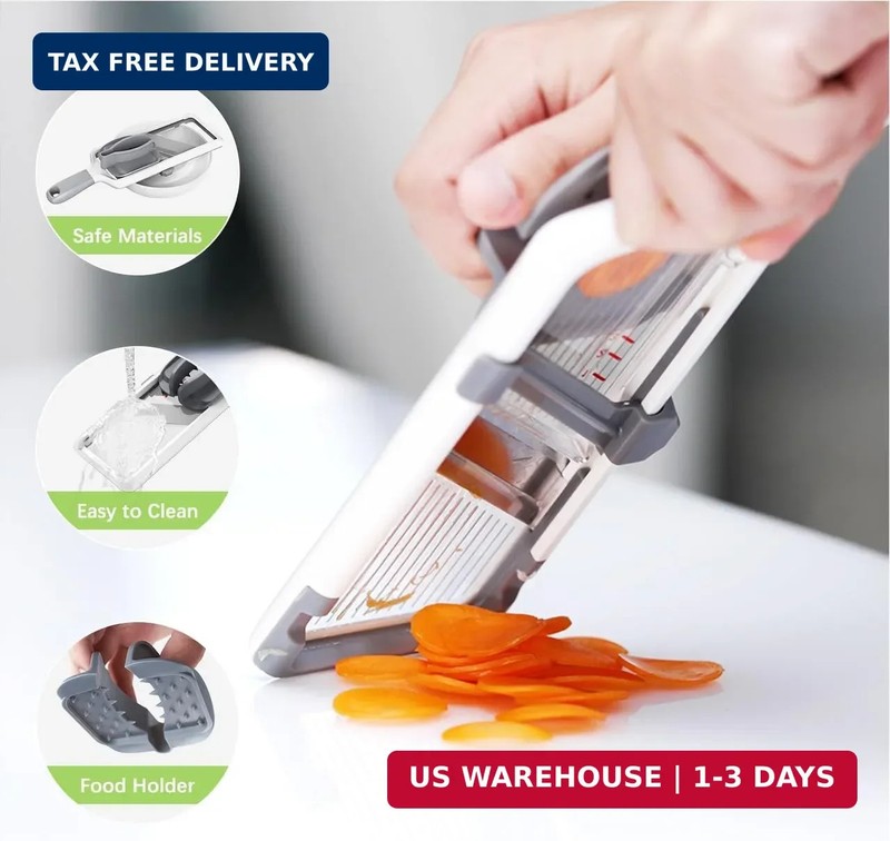 Multi Handheld Mandoline Slicer - Adjustable Stainless Steel Blade, Slicer Veget gallery