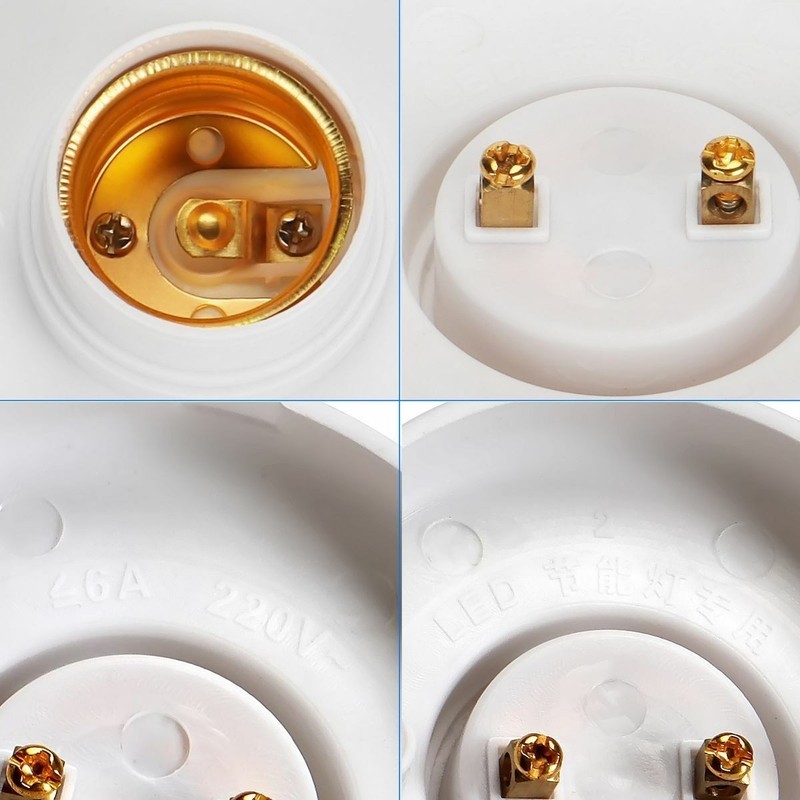 E27 Light Bulb Screw Cap Socket Adapter Pendant Lamp Round Fixing Base Holder gallery