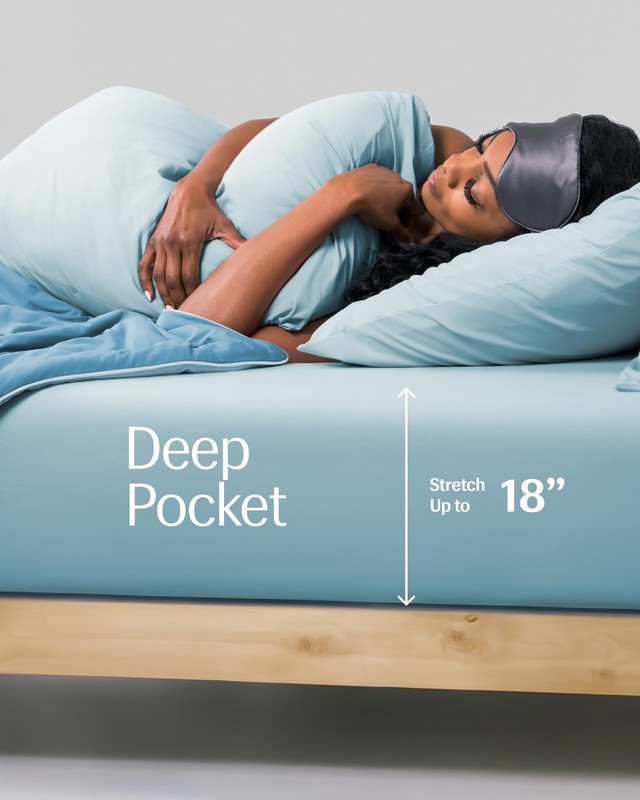 ® Evercool®+ Fitted Sheet, CaliKing Size, Light Blue, 15" Deep (up to 18’’), ... gallery