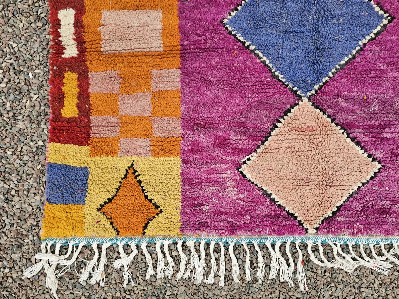 Handmade Moroccan Azilal-Style Rug – Bright Pink Berber Carpet gallery