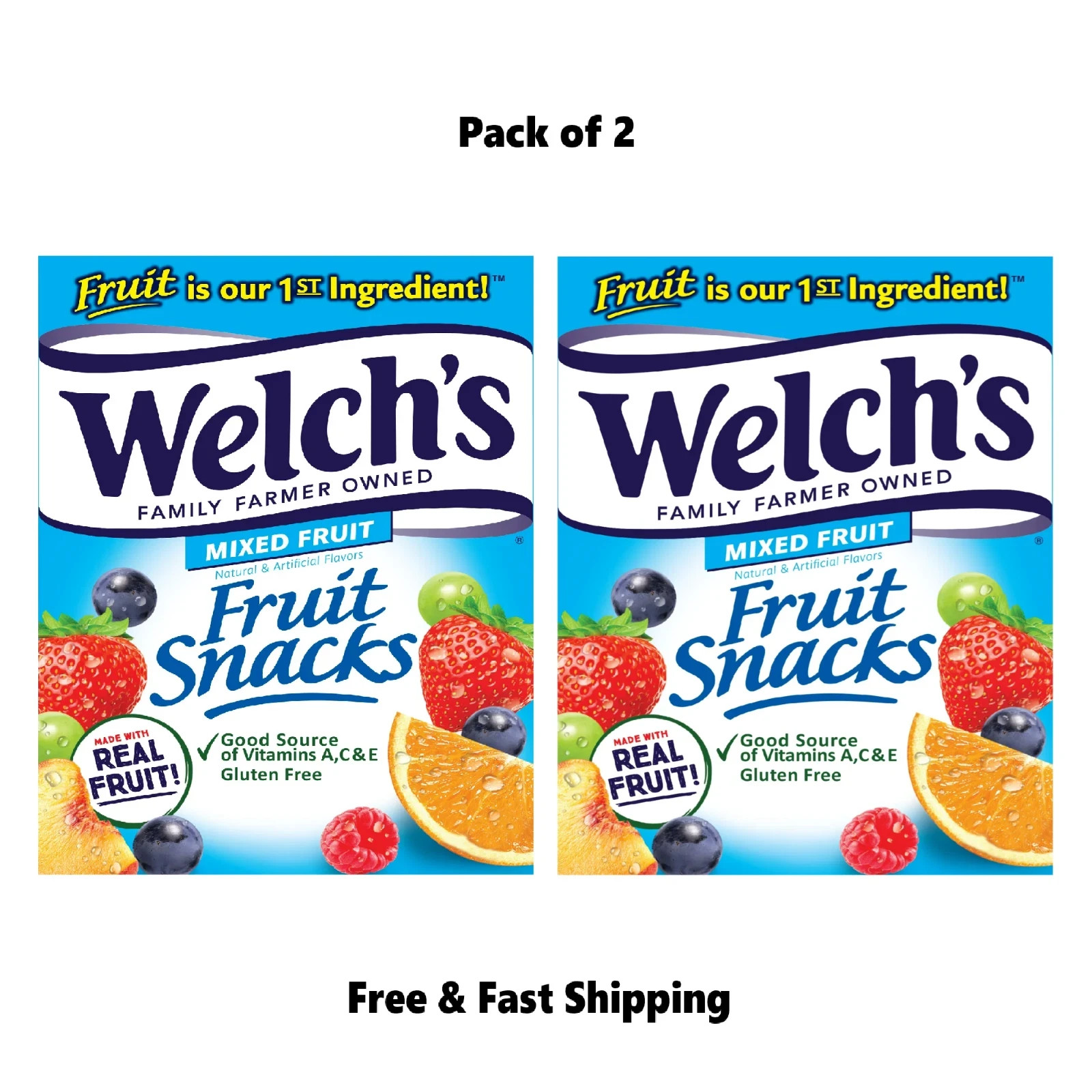 Welch's, Made With Real Fruit Fruit Snacks, Mixed Fruit, 0.8 oz, 80 Count gallery
