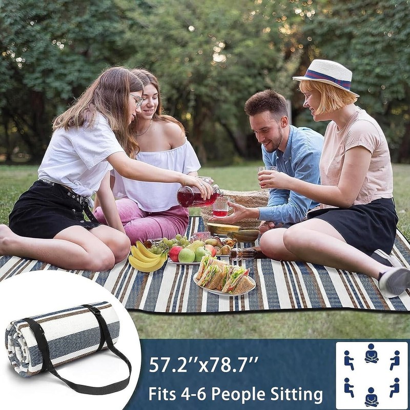 Picnic Blankets Waterproof Foldable, 59’’x78.7’’ Extra Large Picnic Dual-layer gallery