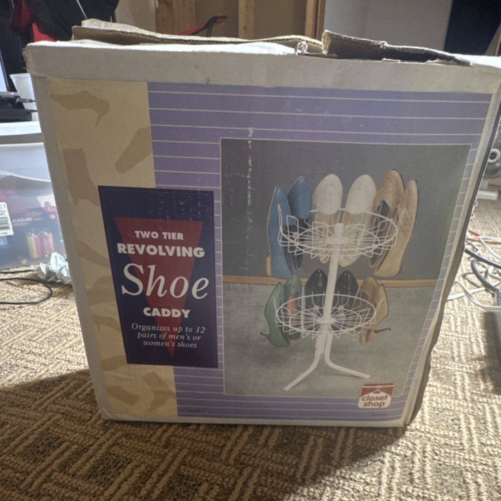 Rotating Shoe Rack 2 Tier Revolving Shoe Organizer Space Saving Closet gallery