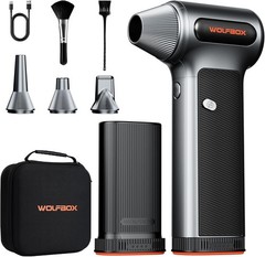 WOLFBOX MF200-2PK Compressed Air Duster Turbo Fan 2 Swappable Battery Packs&Case