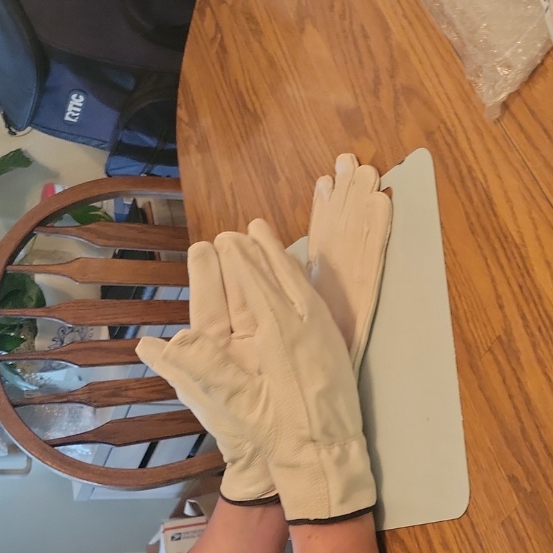 Beige Leather Work Driving Gloves for Adults, Hand Protection, P.P.E. 6 pairs gallery