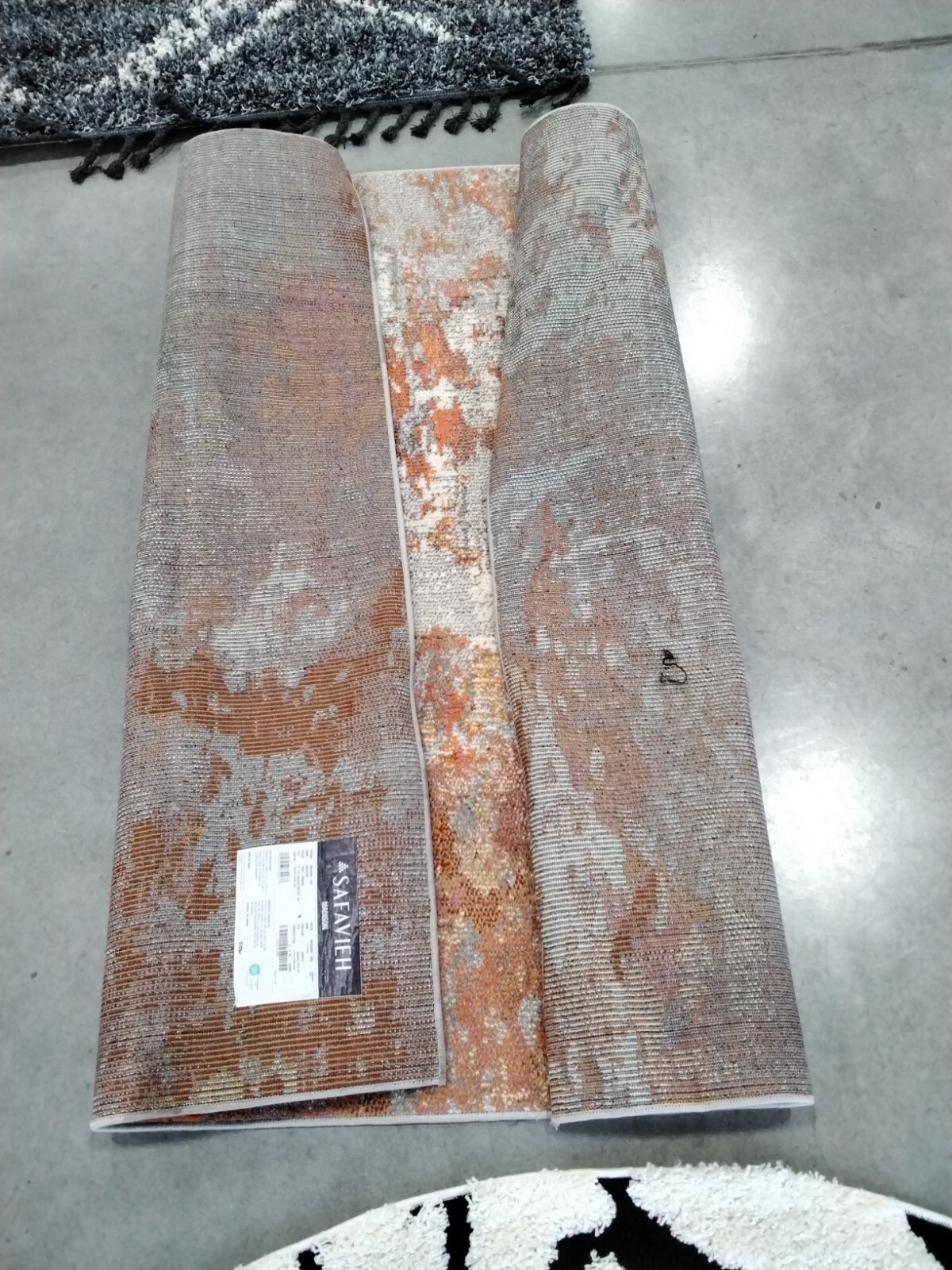 GREY / ORANGE 5' X 5' Square Back Stain Rug Reduced Price 1172757215 MAD440G-5SQ gallery