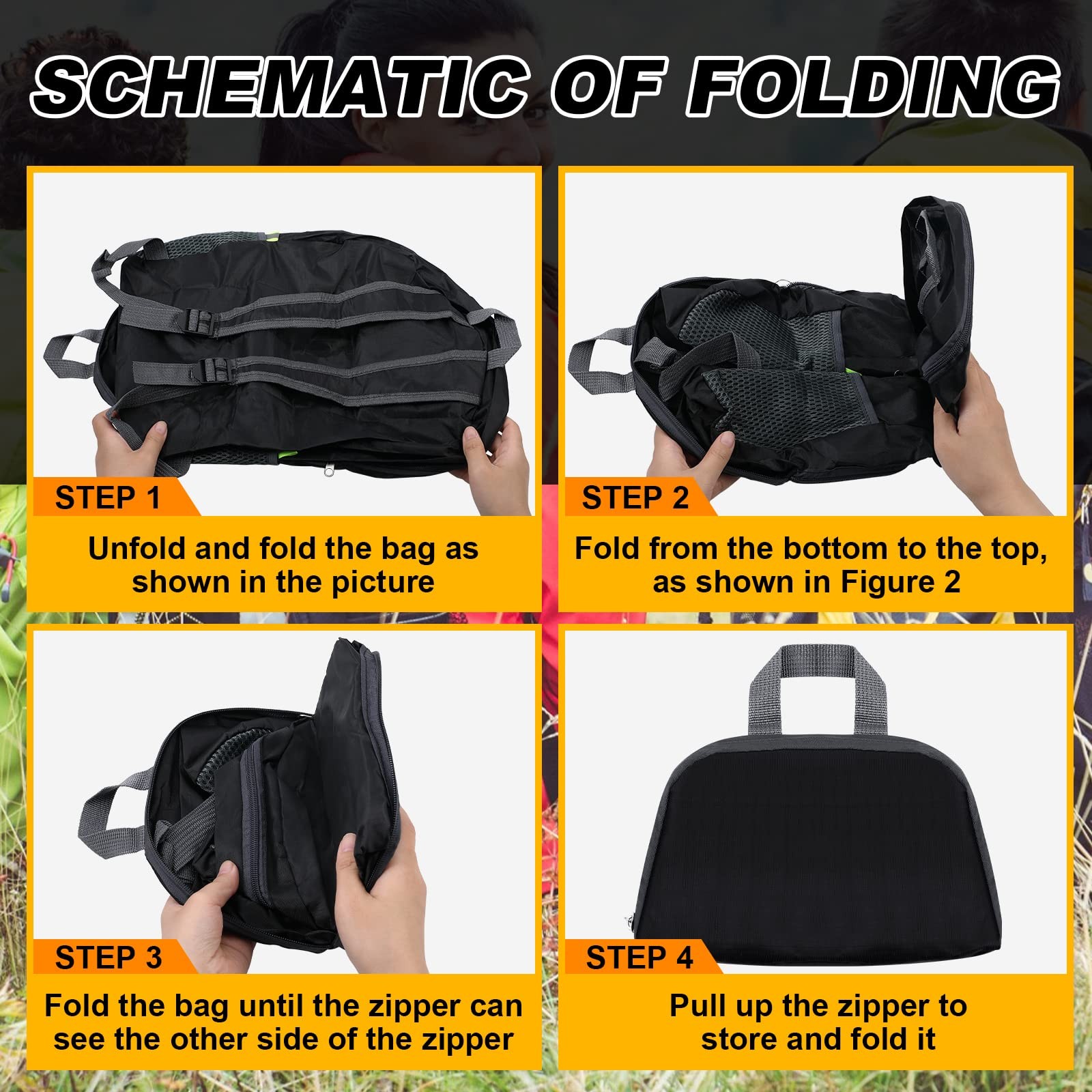 12 Pcs 20l Foldable Backpacks Bulk Lightweight Basic Back Pack Wholesale for ... 5
