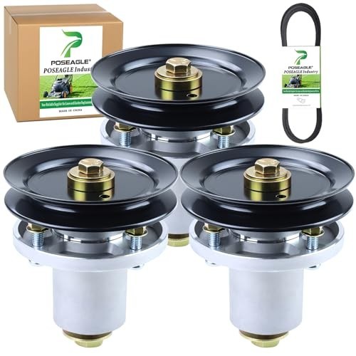 Hustler 54in Spindle Assembly 3 Pack with Pulley and Belt gallery