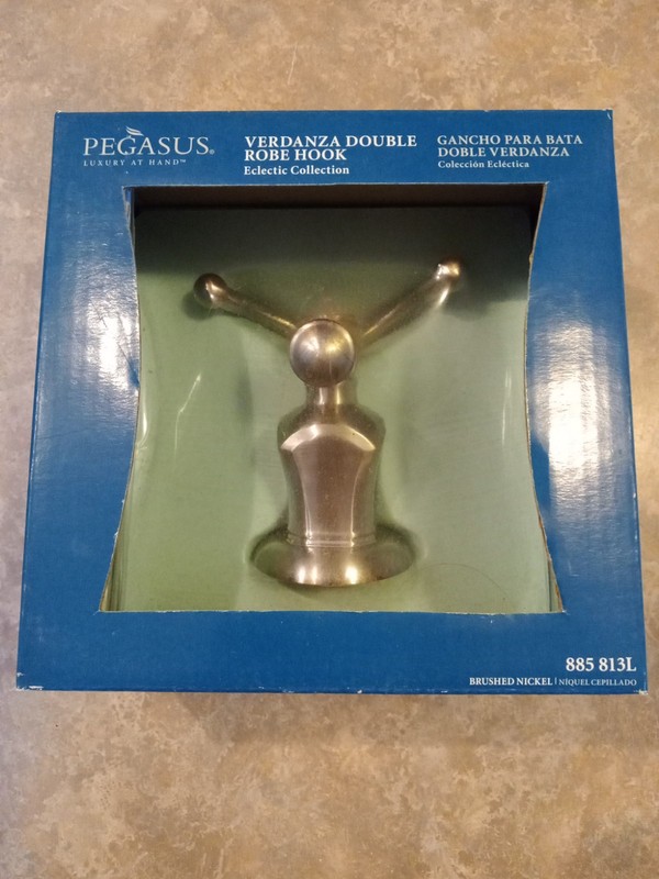 Pegasus Verdanza Double Robe Hook Brush Nickel #885 813L gallery
