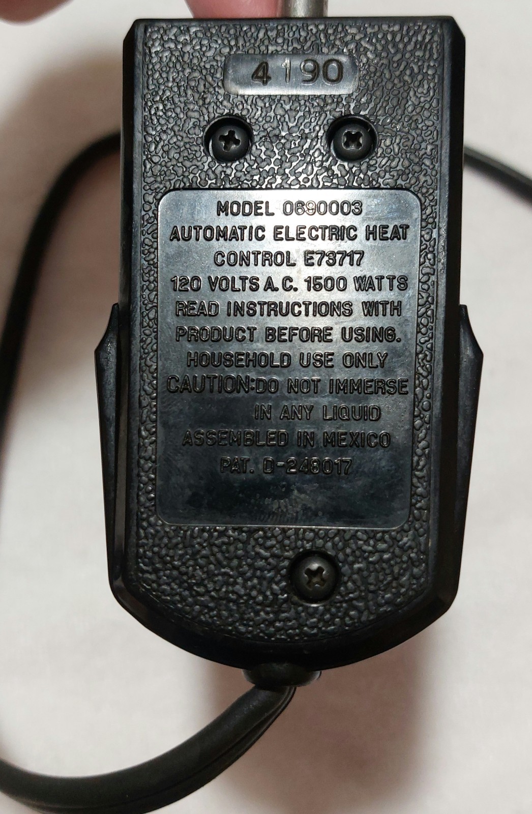 Presto D69005 Temperature Control Electric Plug for Presto 069005 Elec Skillet gallery