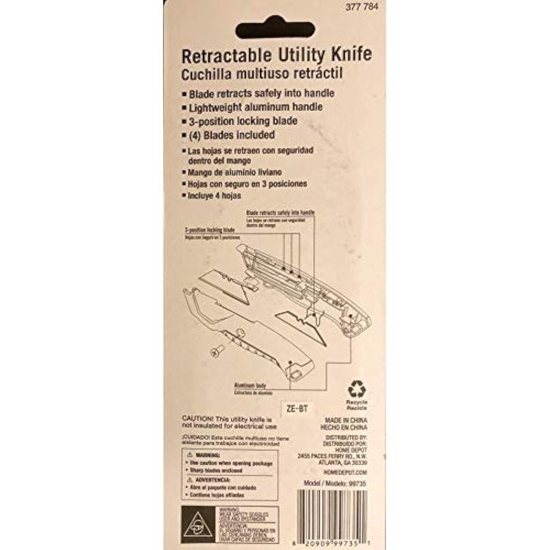 Heavy Duty Retractable Utility Knife Box Cutter With Blade Storage Sharp gallery