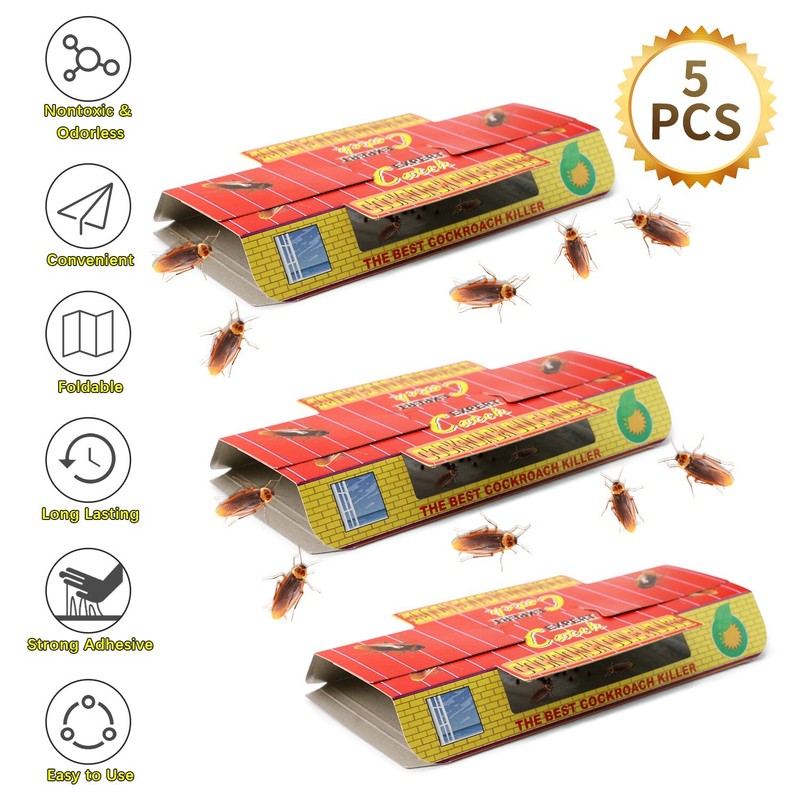 5Pack Non-Toxic Odorless Cockroach Trap Room- Built-In Attractant For Indoor Use gallery