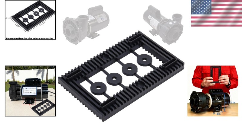 High-Quality Rubber Pump Pad – Reduce Noise 95% for Pools & Spas, 6.5x4x1/2in gallery