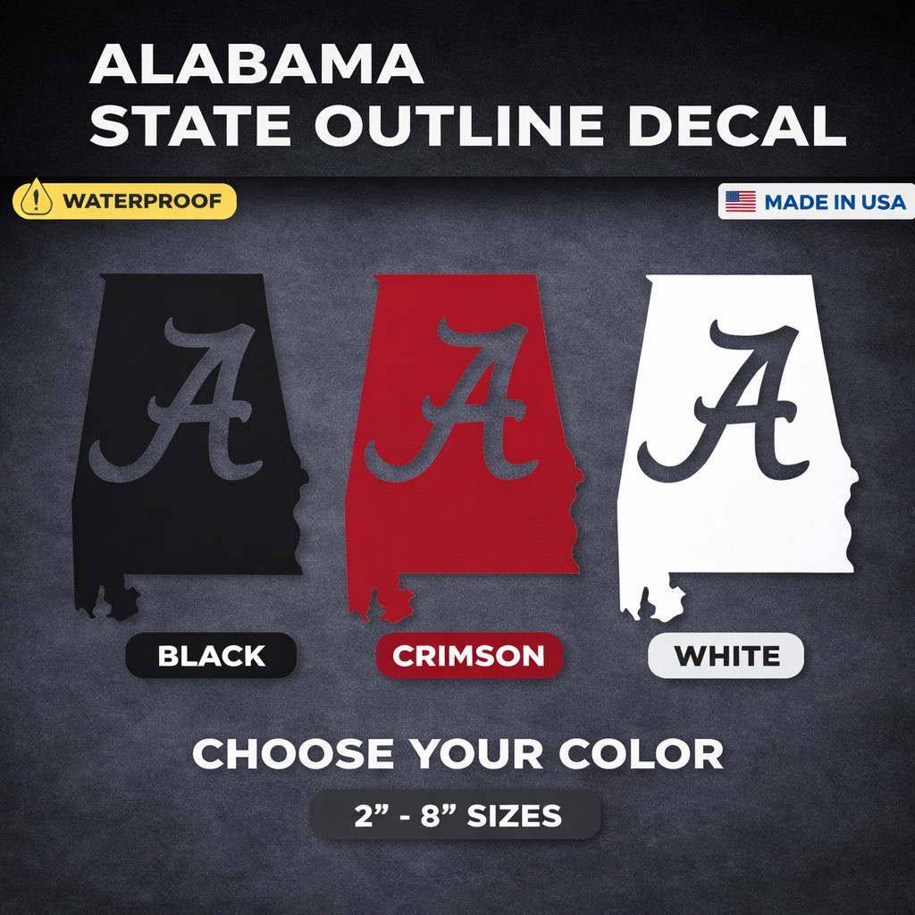 Alabama A Style State Outline Decal Sticker Car Truck Laptop Waterproof Vinyl gallery