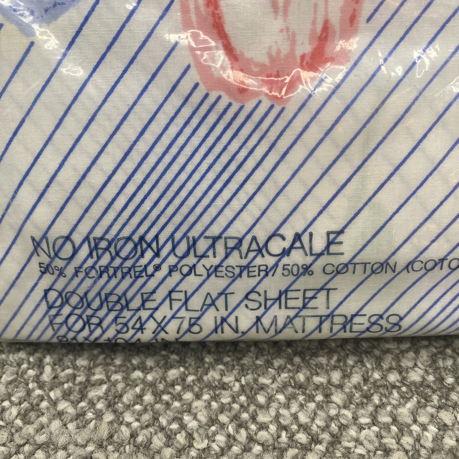 Wamsutta Flat Sheet Double 54 X 75 In VTG Tulip Pattern New Sealed Package gallery