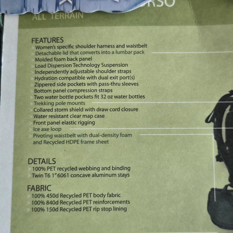Mountainsmith Laurel Womens Hiking Backpack Green Gray Internal Frame Hydration 3