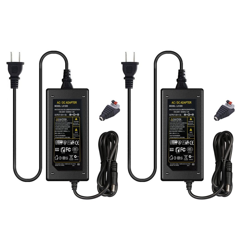 1-5Pack Switch Power Supply Transformer AC To DC 12V 5A Adapter For LED Strip US gallery