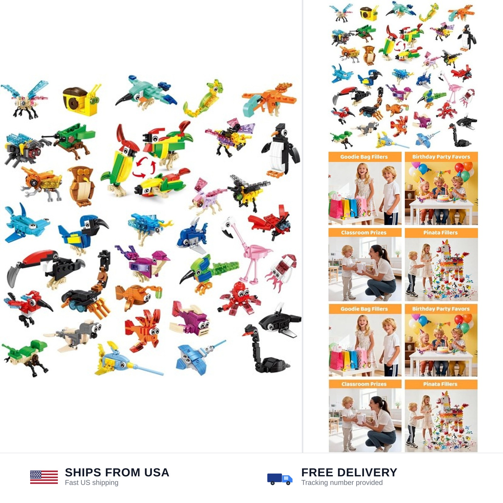 Mini Building Blocks Sets Party Favors Small Building Blocks for Kids 4-8, 36... gallery