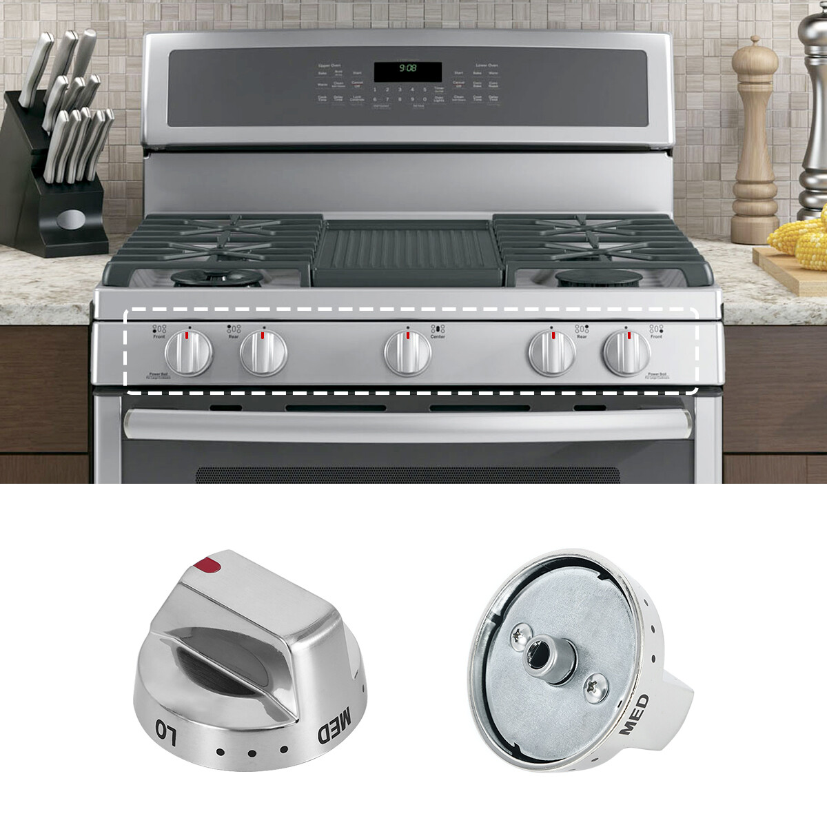 Range Burner Control Knob Compatible with SAMSUNG Range DG64-00473A gallery