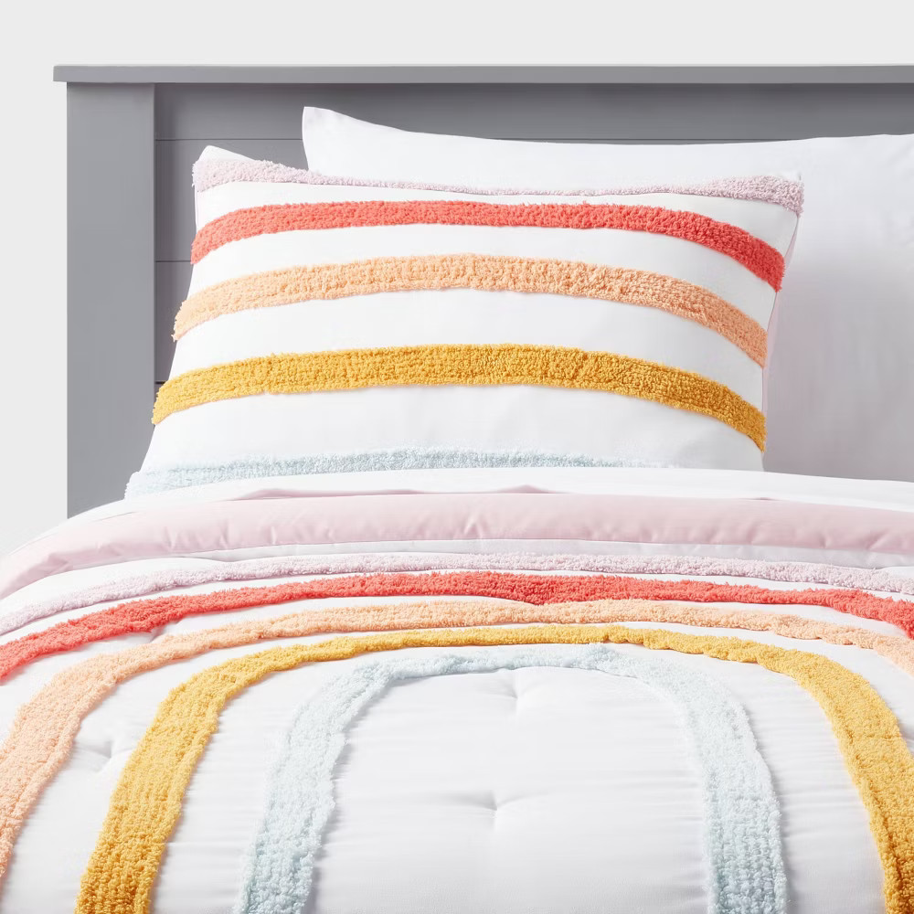 Full/Queen Kids' Comforter Set Placed Rainbow - Pillowfort gallery