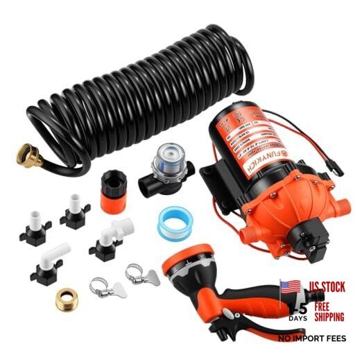 80PSI 7.5 GPM Washdown Pump Kit, 12V Water Pump with Pressure Switch, High gallery