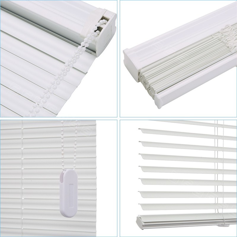 CUSTOM CUT Corded Mini Blind Window Blinds 1” Vinyl Horizontal Blinds-3colors gallery