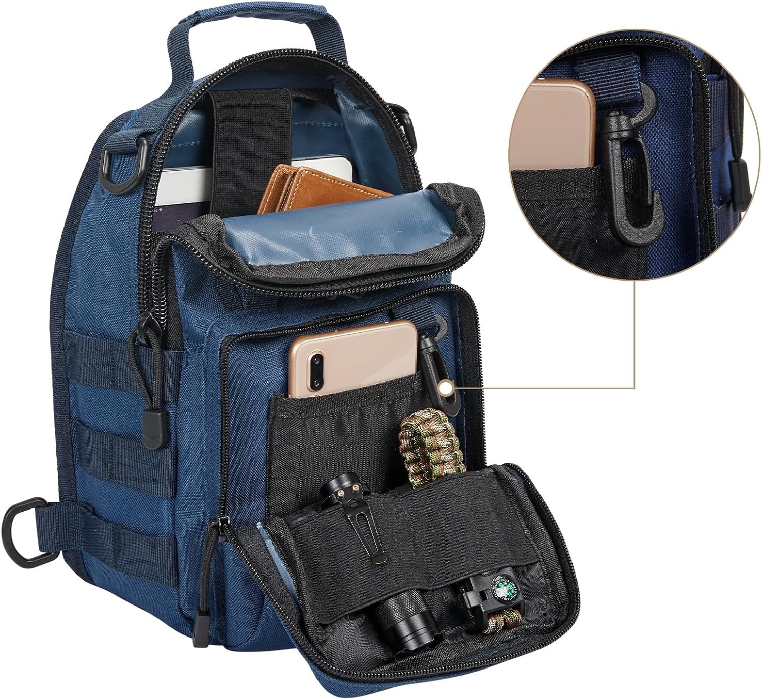 Durable Water-Resistant Travel Backpack with Multiple Compartments - Dark Blue 5