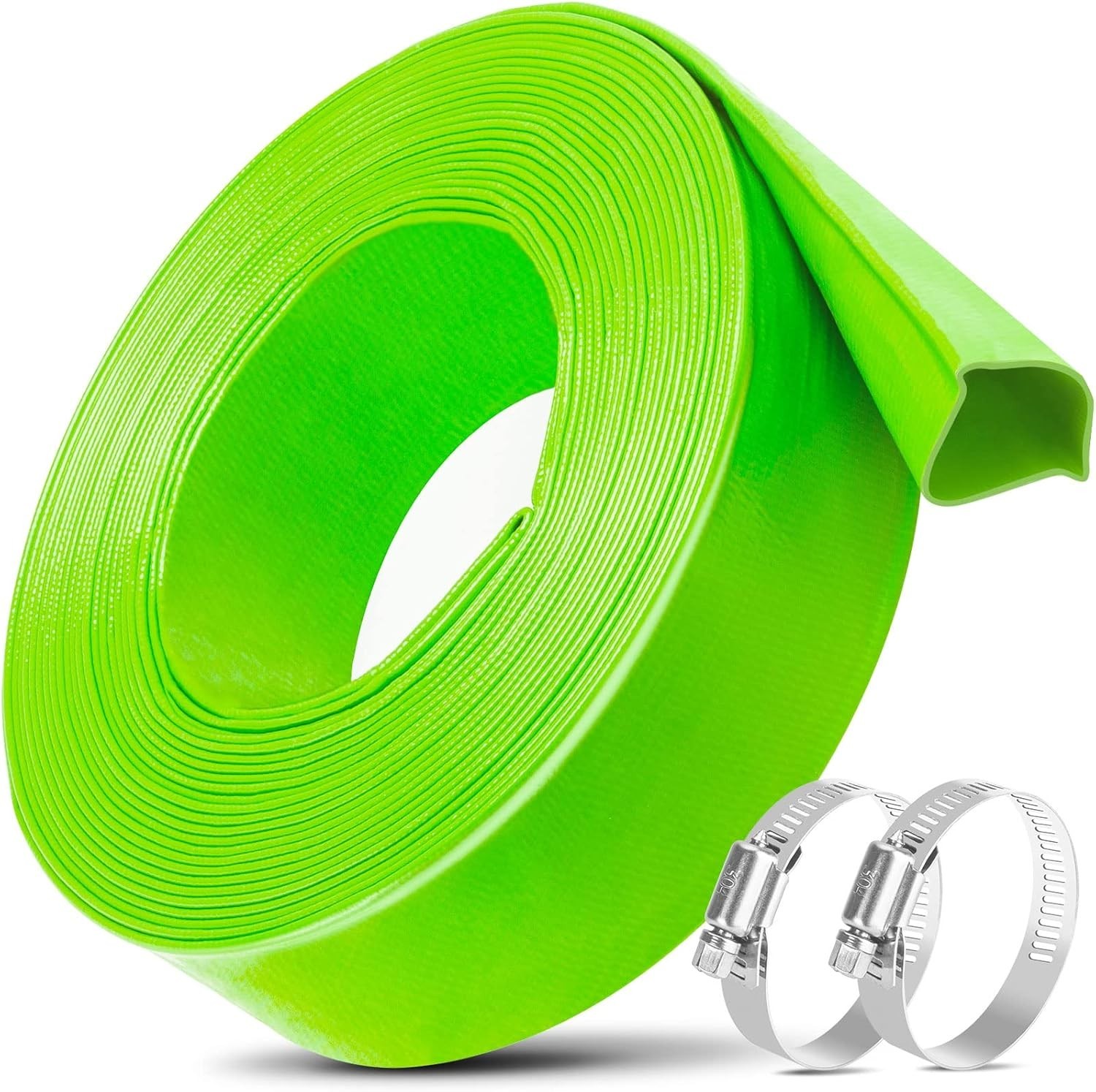 2" x 25 FT Pool Backwash Hose, Heavy Duty Reinforced Lay-Flat Discharge Hose,... gallery