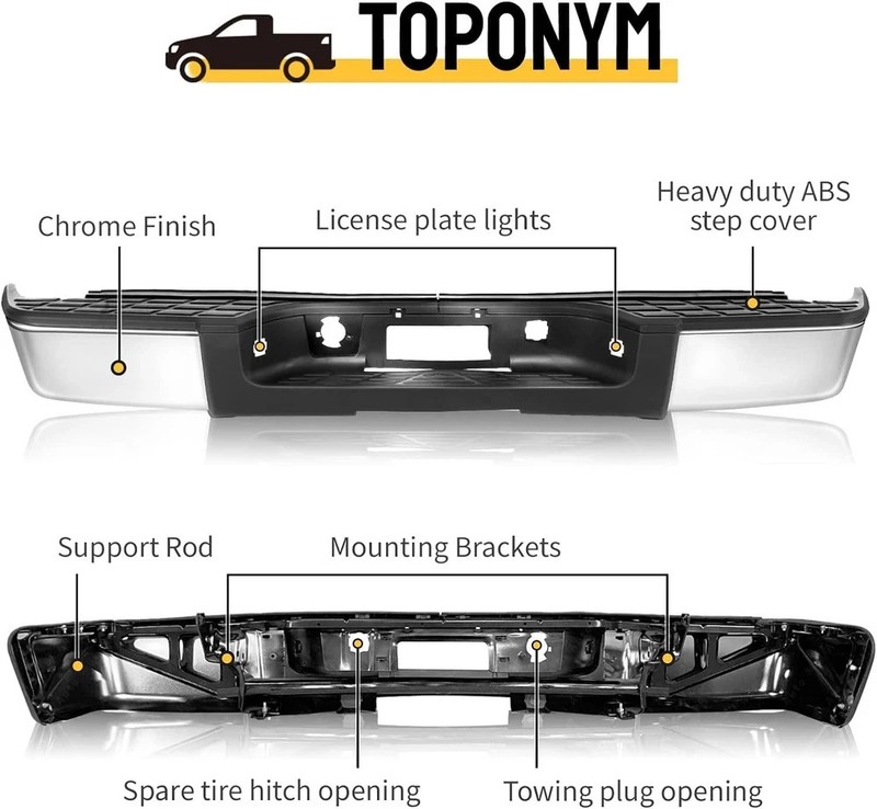 Rear Step Bumper Assembly Compatible With 2007-2013 Chevy Silverado 1500 & GMC gallery