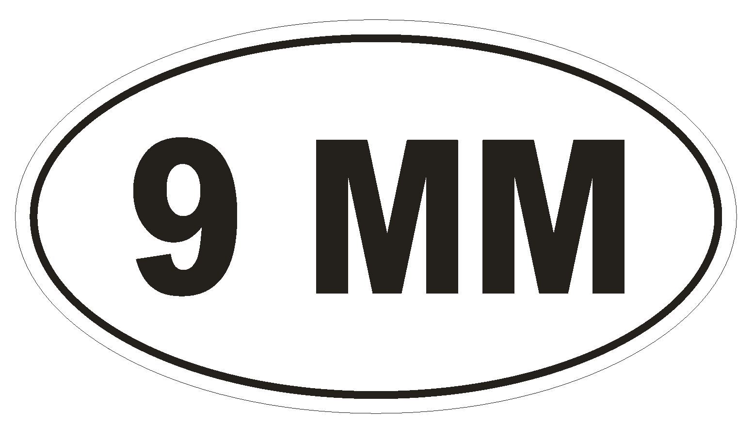 9 MM Oval Bumper Sticker or Helmet Sticker D2005 Euro Oval Gun Pistol Weapon gallery