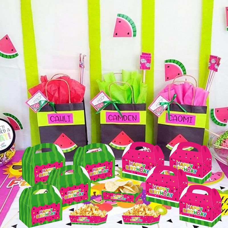 Watermelon Party Candy Boxes 16Pcs Cartoon Melon Birthday Party Supplies Goodie gallery