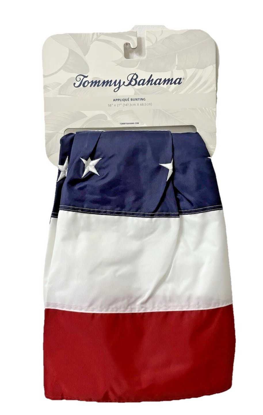 Tommy Bahama American Flag Bunting Embroidered 27 X 58" July 4th Patriotic gallery