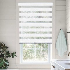 Basic Arctic Cordless Dual Layer Zebra Roller Window Shade – 35″ W x 72″ L