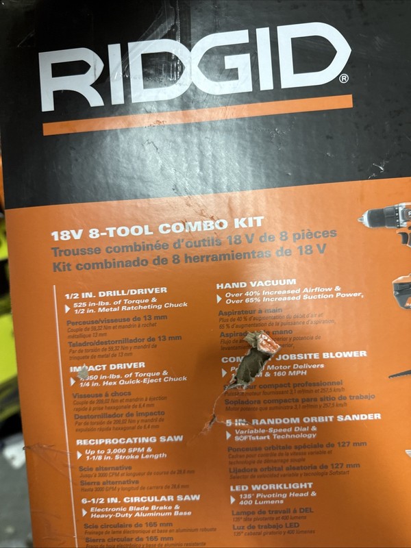 18V Cordless 8-Tool Combo Kit with 2.0 Ah Battery, 4.0 Ah Battery, Charger, Bag gallery