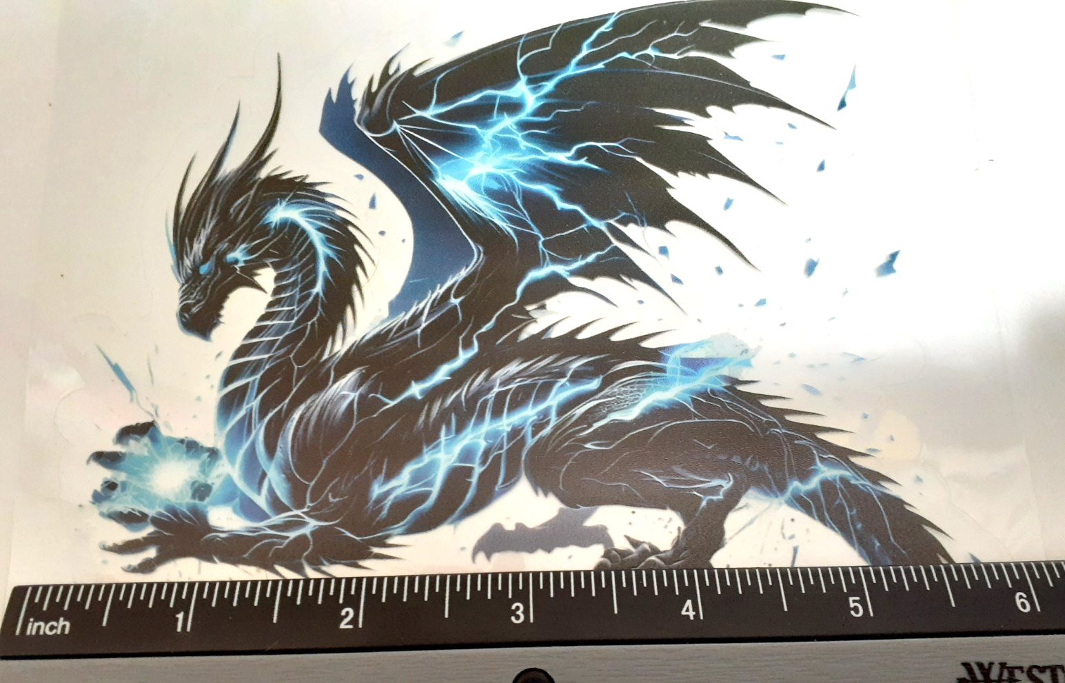 Thunder & Lightning Dragon Vinyl Decal Sticker 5.75" x 5.75" Clear Background gallery